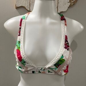 NWOT! Miss Bikini White Floral Print‎ Bikini Top